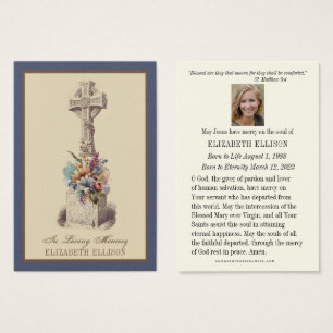 Irish Celtic Kor Blommigt Funeral Prayer Card Visitkort