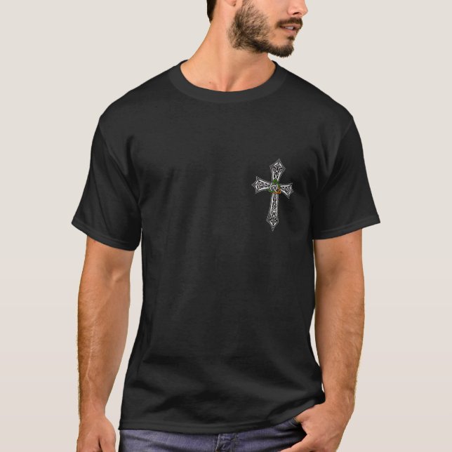 Irish Celtic Kor Jesus Celtic Knot Ireland Flagga T Shirt (Framsida)