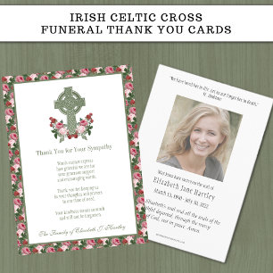 IRISH CELTIC KOR RED & ROSA ROS RELIGIÖSA TACK KORT