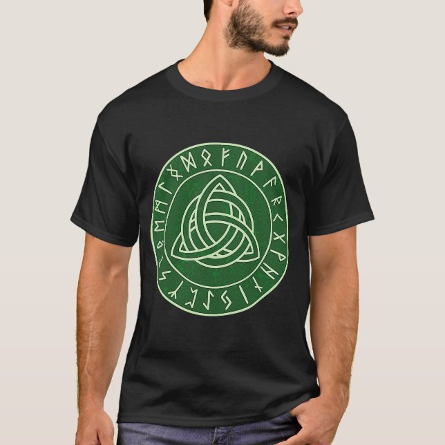 Irish Celtic Lucky Charm Trinity Knot T Shirt (Framsida)
