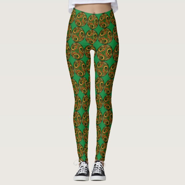 Irish Celtic Mandala All-Over-Print Leggings (Framsida)