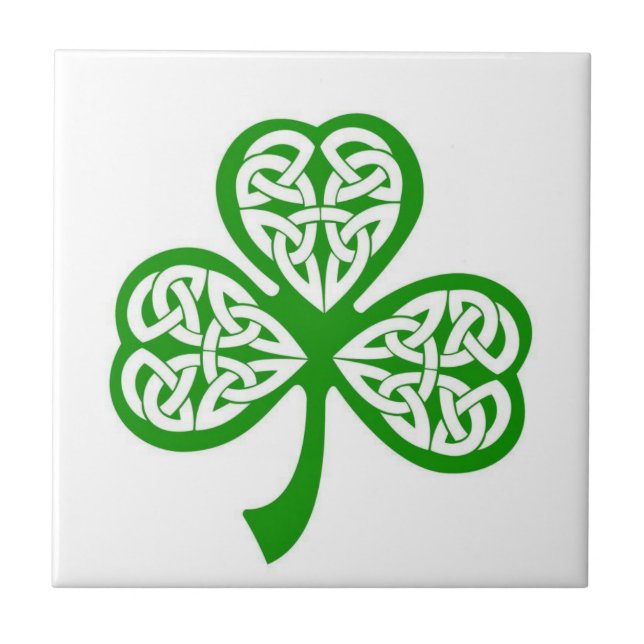 Irish Celtic Shamrock Ceramic Tile Kakelplatta (Framsidan)