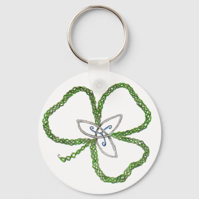Irish Celtic Shamrock Knot Nyckelring (Framsida)