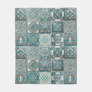 Irish Celtic Tiles Fleecefilt