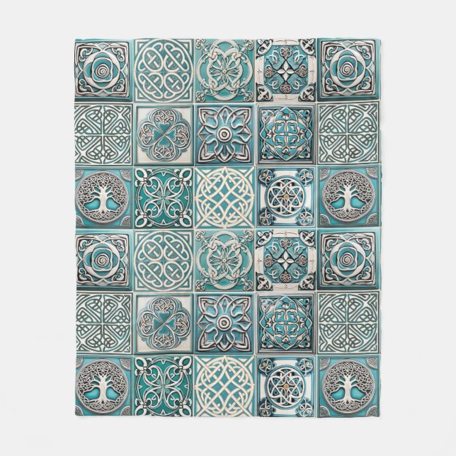 Irish Celtic Tiles Fleecefilt (Framsidan)