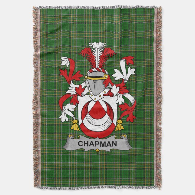 Irish Chapman Jackar om Arm Family Crest Ireland Filt (Framsidan Vertikal)