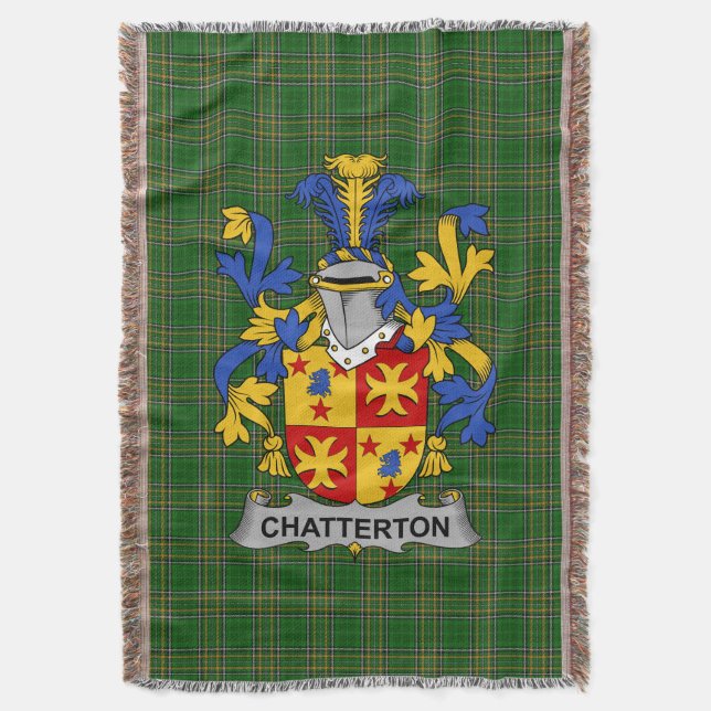 Irish Chatterton Jackar om Arm Family Crest Irelan Filt (Framsidan Vertikal)