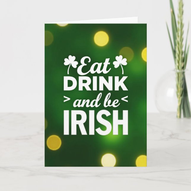 Irish Cheer Glitter Texture Card Kort (Framsida)