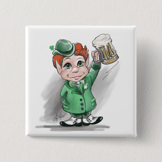 Irish Cheers! Knappen st patrick's day kvadrat Knapp (Framsida)