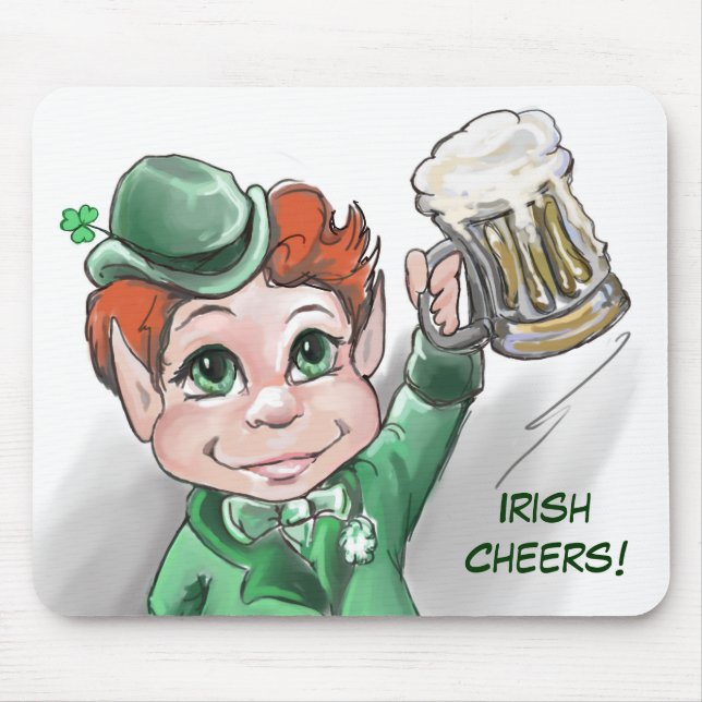 Irish Cheers! Porträtt Mousepad Musmatta (Framsidan)