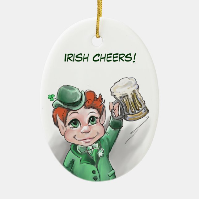 Irish Cheers! Porträtt Oval Ornament (Framsidan)