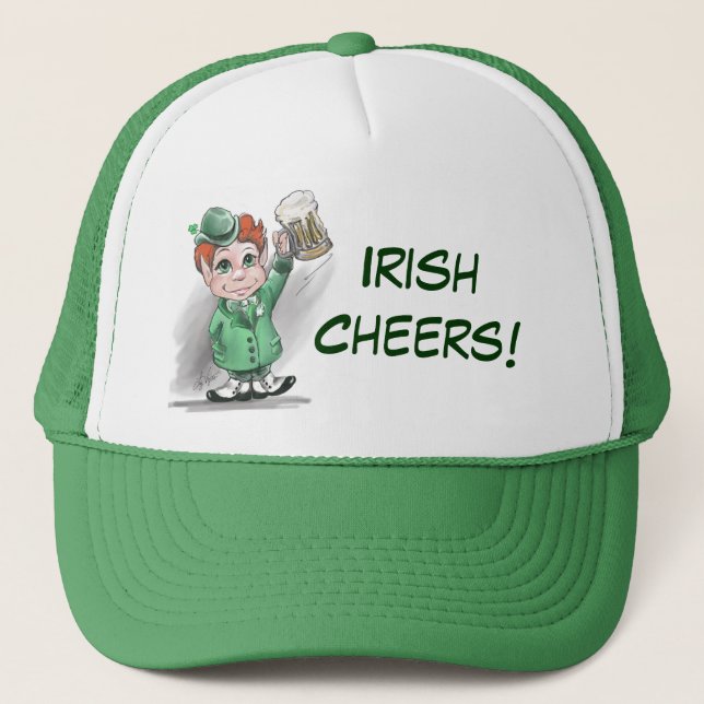 Irish Cheers! St patrick's day Hat Truckerkeps (Framsida)
