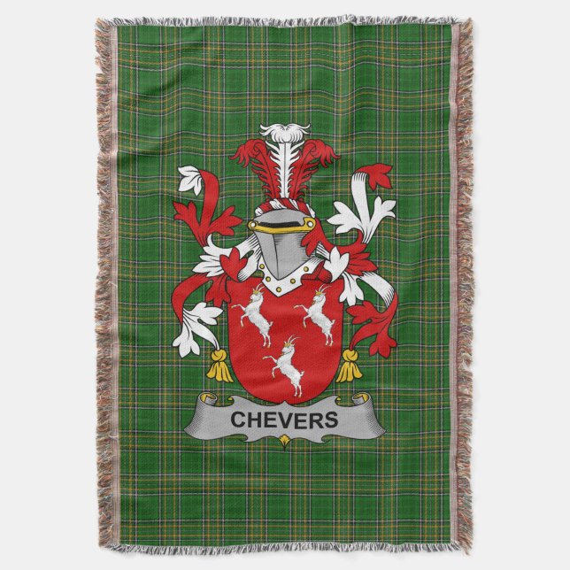 Irish Chevers Jackar om Arm Family Crest Ireland Filt (Framsidan Vertikal)