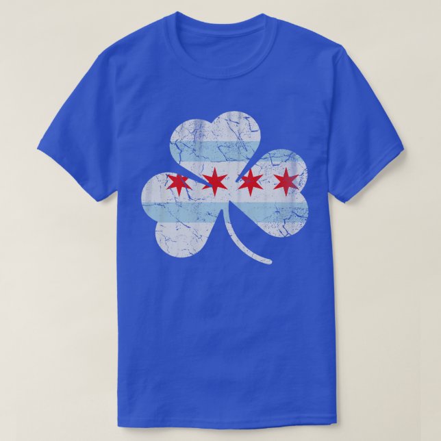 Irish Chicago Flagga Shamrock St patricks day T Shirt (Design framsida)