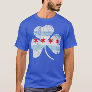 Irish Chicago Flagga Shamrock St patricks day T Shirt