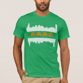 Irish Chicago Skyline Flagga St patrick's day T-shirt
