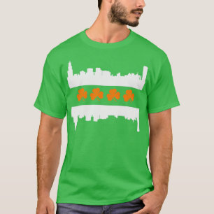 Irish Chicago Skyline Flagga T Shirt