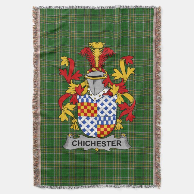 Irish Chichester Jackar om Arm Family Crest Irelan Filt (Framsidan Vertikal)