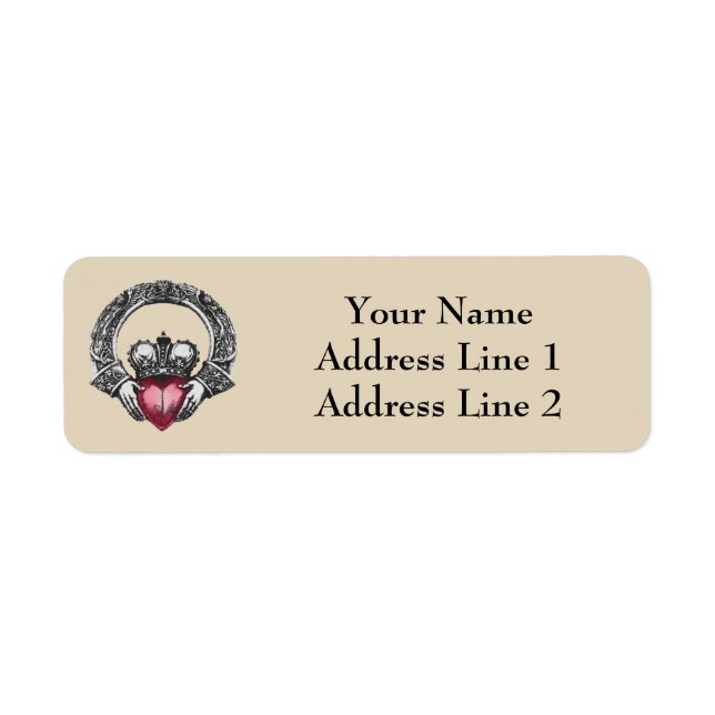 Irish Claddagh Address Label Returadress Etikett (Framsidan)