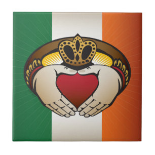 Irish Claddagh Flagga Vapensköld Kakelplatta