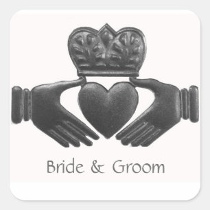 Irish Claddagh Hjärtformade Kärlek Symbol Fyrkantigt Klistermärke