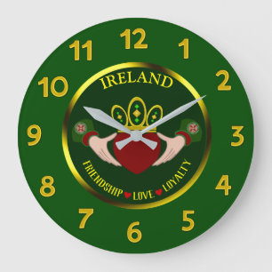 Irish Claddagh Personlig Stor Klocka