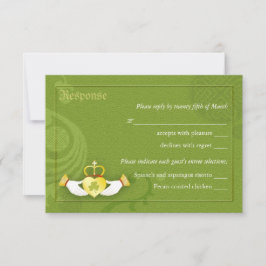 Irish Claddagh Ring Bröllop OSA | Val av måltid Kort