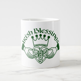 Irish Claddagh Ring Celtic Heart Blessings Jumbo Mugg