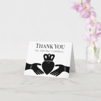 Irish Claddagh Ring Simple Black, White Tack 