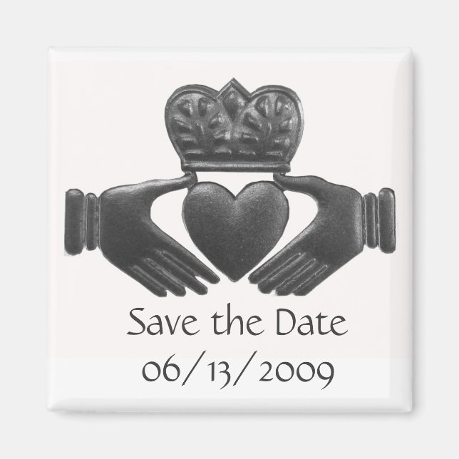 Irish Claddagh spara datum magnet (Framsidan)