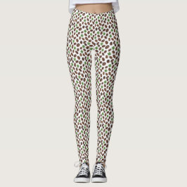 Irish Coffee Beans and Shamrocks Funny Design Leggings