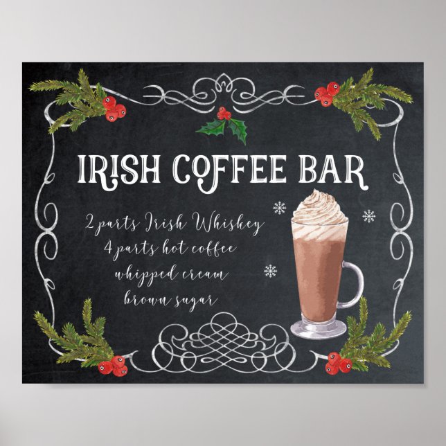 Irish Coffee christmas helgdag vinterbröllop Poster (Framsidan)