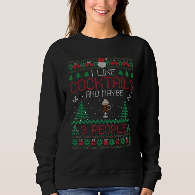 Irish Coffee Cocktail  Irish Coffee Ugly Christmas T Shirt (Framsida)