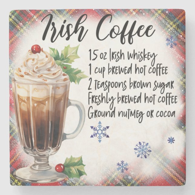 Irish Coffee Recipe Marble Underlägg (Framsidan)