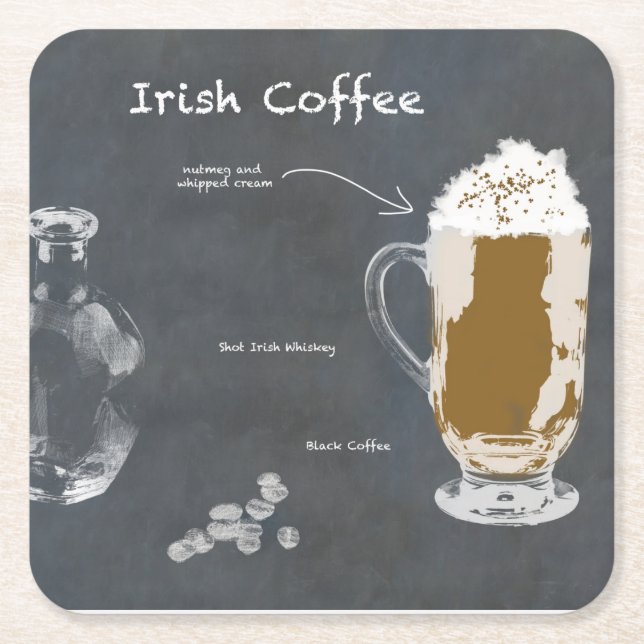 Irish Coffee Underlägg Papper Kvadrat (Framsidan)