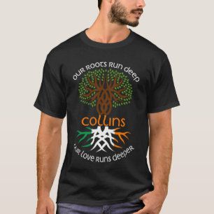 Irish COLLINS Family Namn Vår Kärlek Springa djupa T Shirt