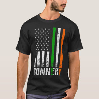 Irish CONNERY Family American Flagga Ireland Flagg T Shirt