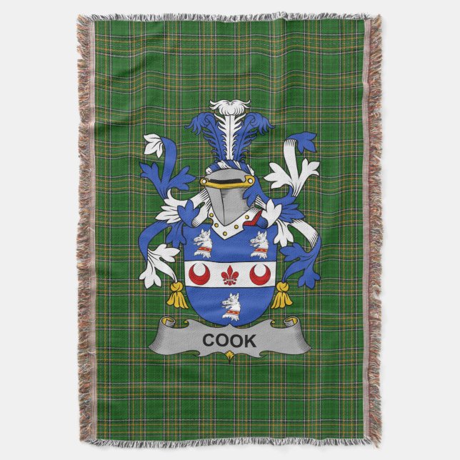 Irish Cook Jackar Arm Family Crest Ireland Filt (Framsidan Vertikal)