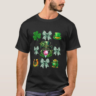Irish Coquette Bow Sugar Skull Bubble Patr T Shirt