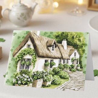 Irish Cottage Irish Blessing St. Patrick's Day Kort