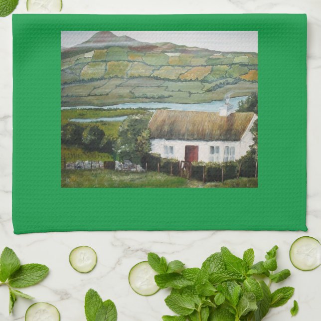 Irish Cottage liggande Kökshandduk (Vikta)