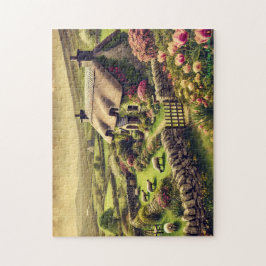 Irish Cottage Puzzle, Vintage Countryside Scene Pussel