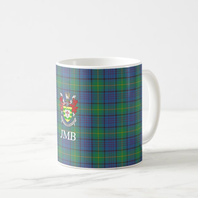 Irish County Donegal Tartan Monogram Kaffemugg (Framsida höger)