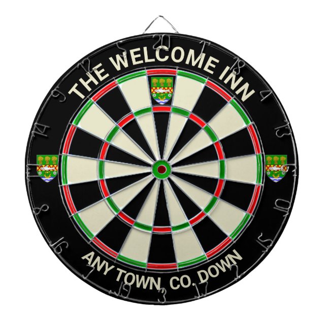 Irish County Down Ireland Dartboard Darttavla (Framsidan)