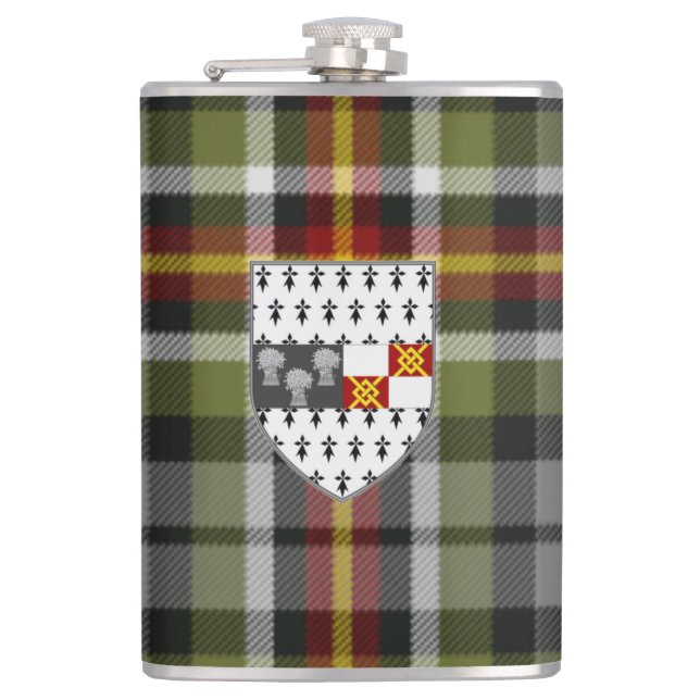 Irish County Kilkenny Tartan & Vapensköld Fickplunta (Framsidan)