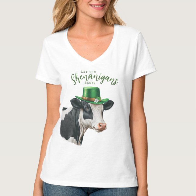 Irish Cow | Låt shenanigans börja T Shirt (Framsida)