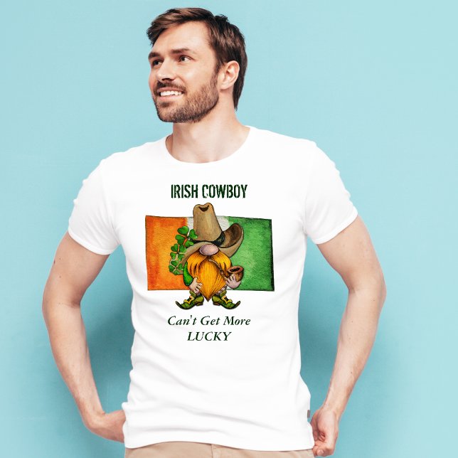 Irish Cowboy Gnome Lucky T-Shirt (Skapare uppladdad)