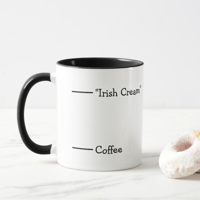 Irish Cream Coffee Fånig Funny Joke Alkohol  Mugg (Med munk)