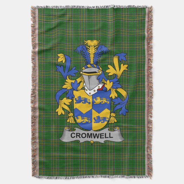 Irish Cromwell Jackar om Arm Family Crest Ireland Filt (Framsidan Vertikal)