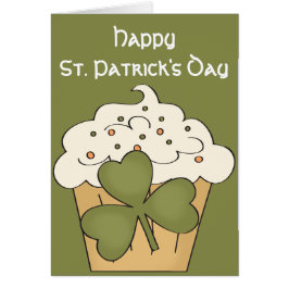 Irish Cupkaka Lycklig St. Patrick's Day Card Hälsningskort